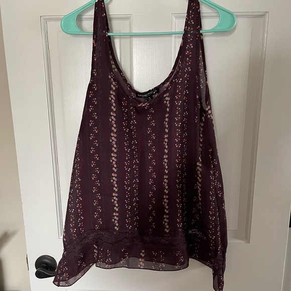 Living Doll Purple Floral flowy tank top - Picture 9 of 9